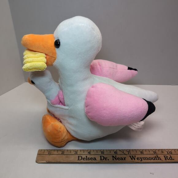 Seagull With French Fry Wildwood NJ With Baby Plush Toy Pink Fun Stuff - Picture 12 of 13
